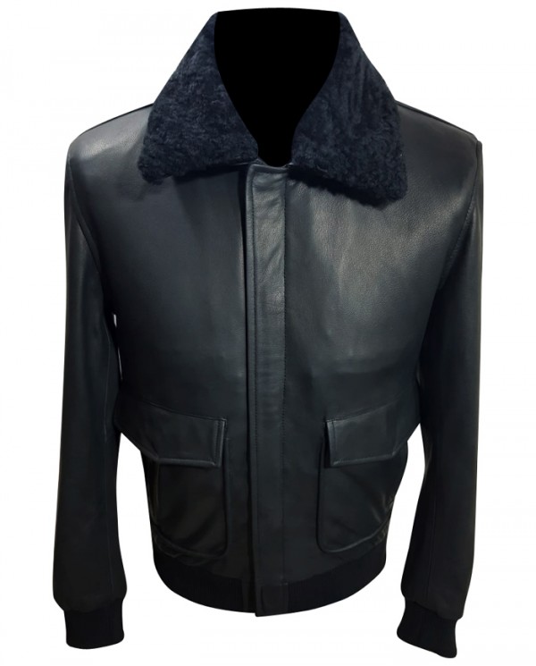 Men Leather Jacket with Fur